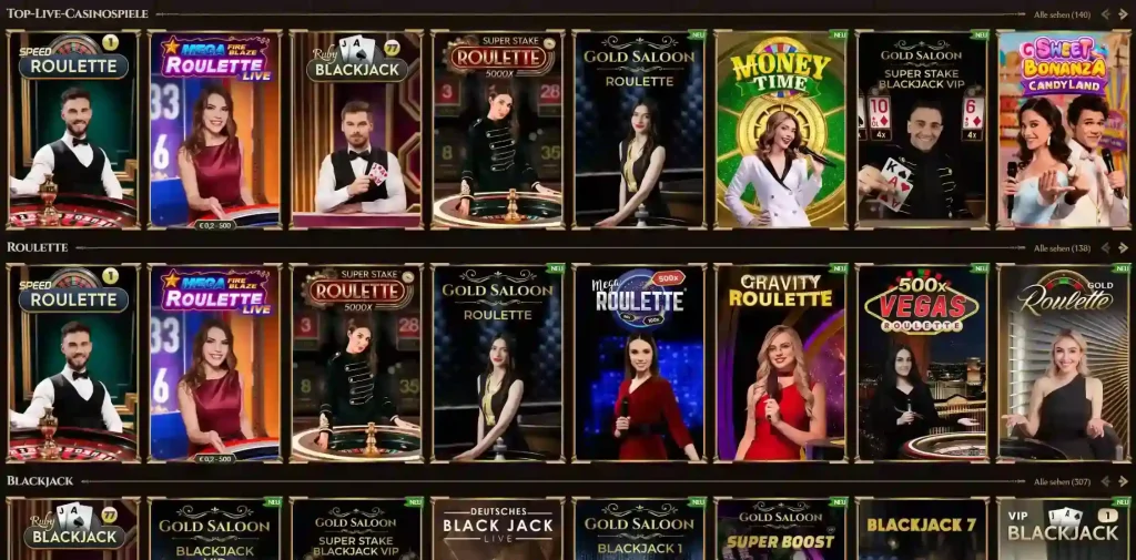 Lanista Casino Live Casino Spiele mit Roulette und Blackjack
